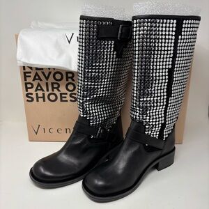 Anthropologie Vicenza Studded Moto Boots New in Box Size 7